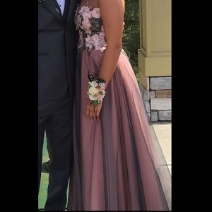 A Ball Prom Dress! Dusty Rose pink/Smoke grey